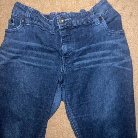 Levi Strauss Girl 18 1/2 Plus Slim Straight Stretch Adjustable Waist Denim Jeans - Picture 3 of 10